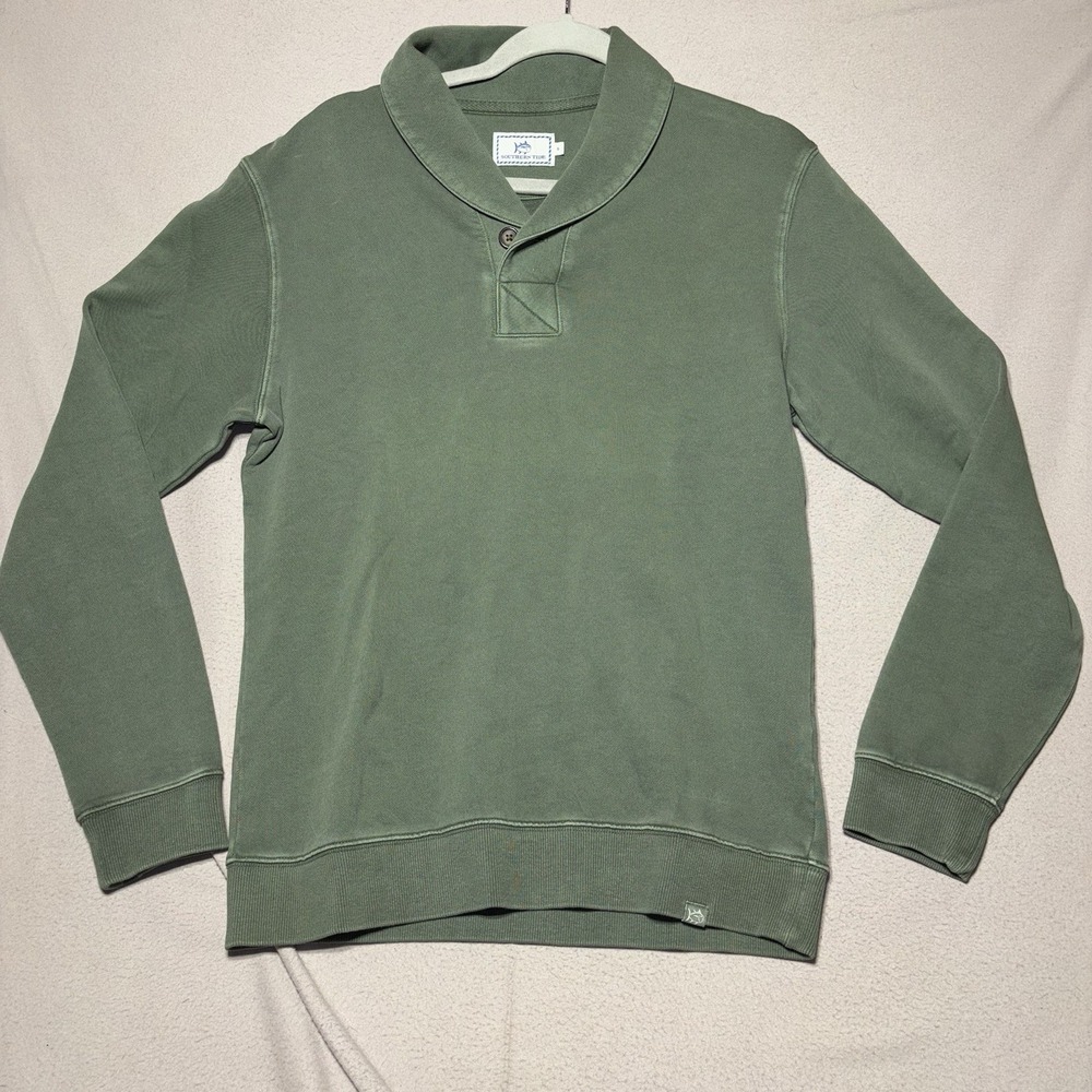 Southern Tide Skip Jack Men's Buchthorn Shawl Collar Pullover Sweater S Green